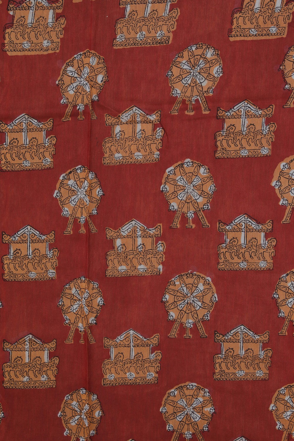 Image of Bagru block printed Chanderi Saree