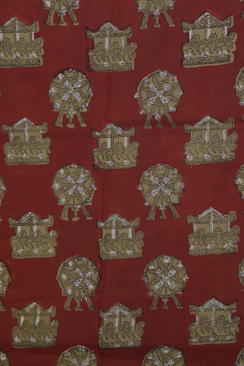 Image of Bagru block printed Chanderi Saree