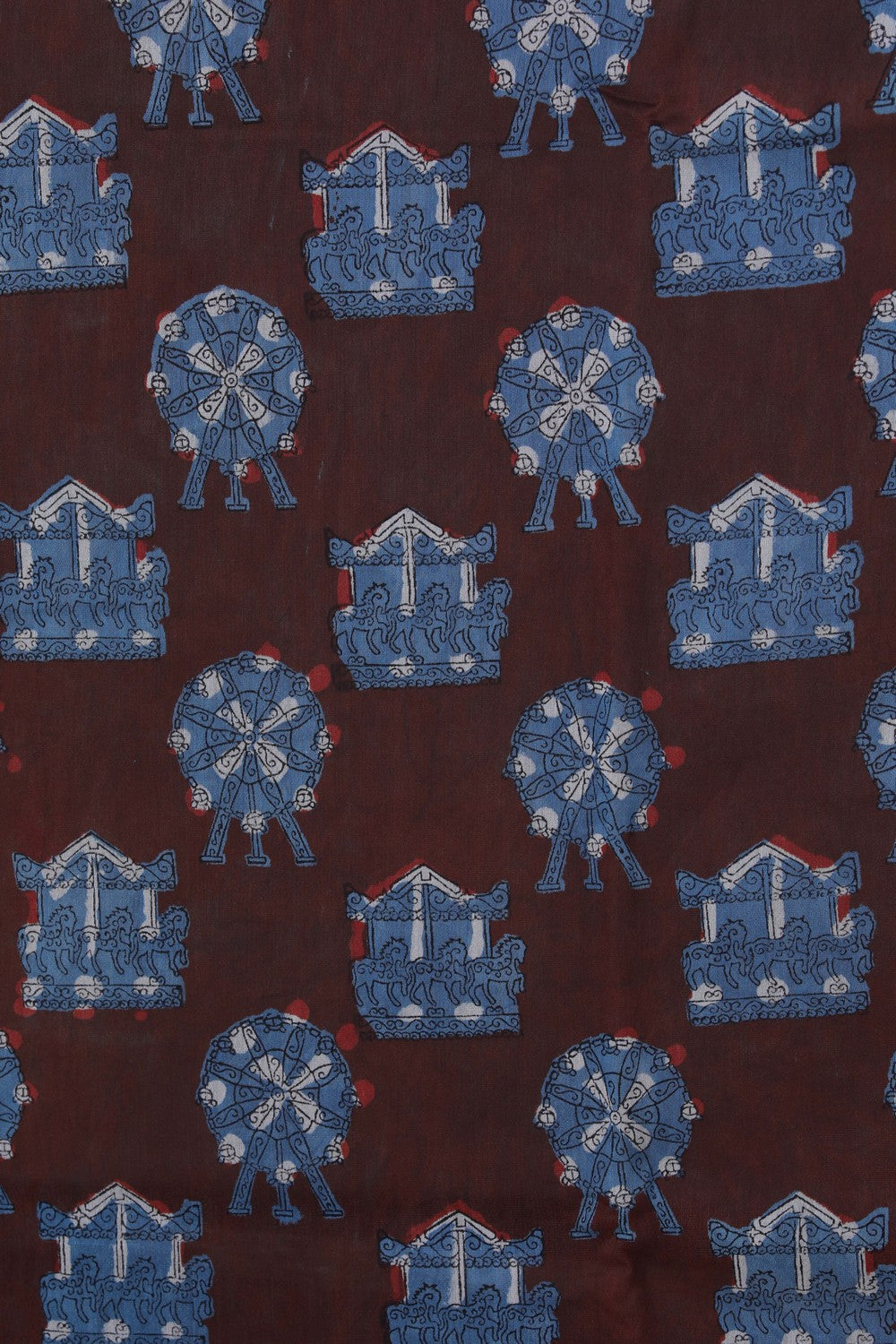 Image of Bagru block printed Chanderi Saree