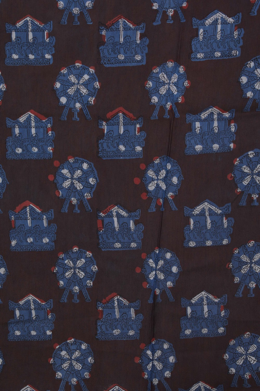Image of Bagru block printed Chanderi Saree