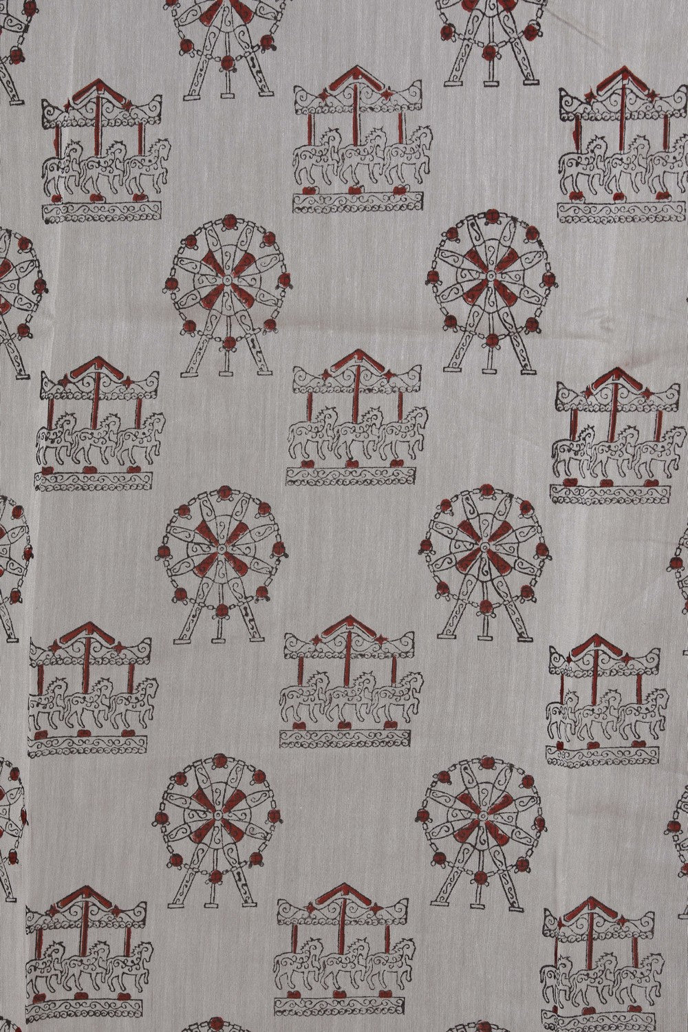Image of Bagru block printed Chanderi Saree
