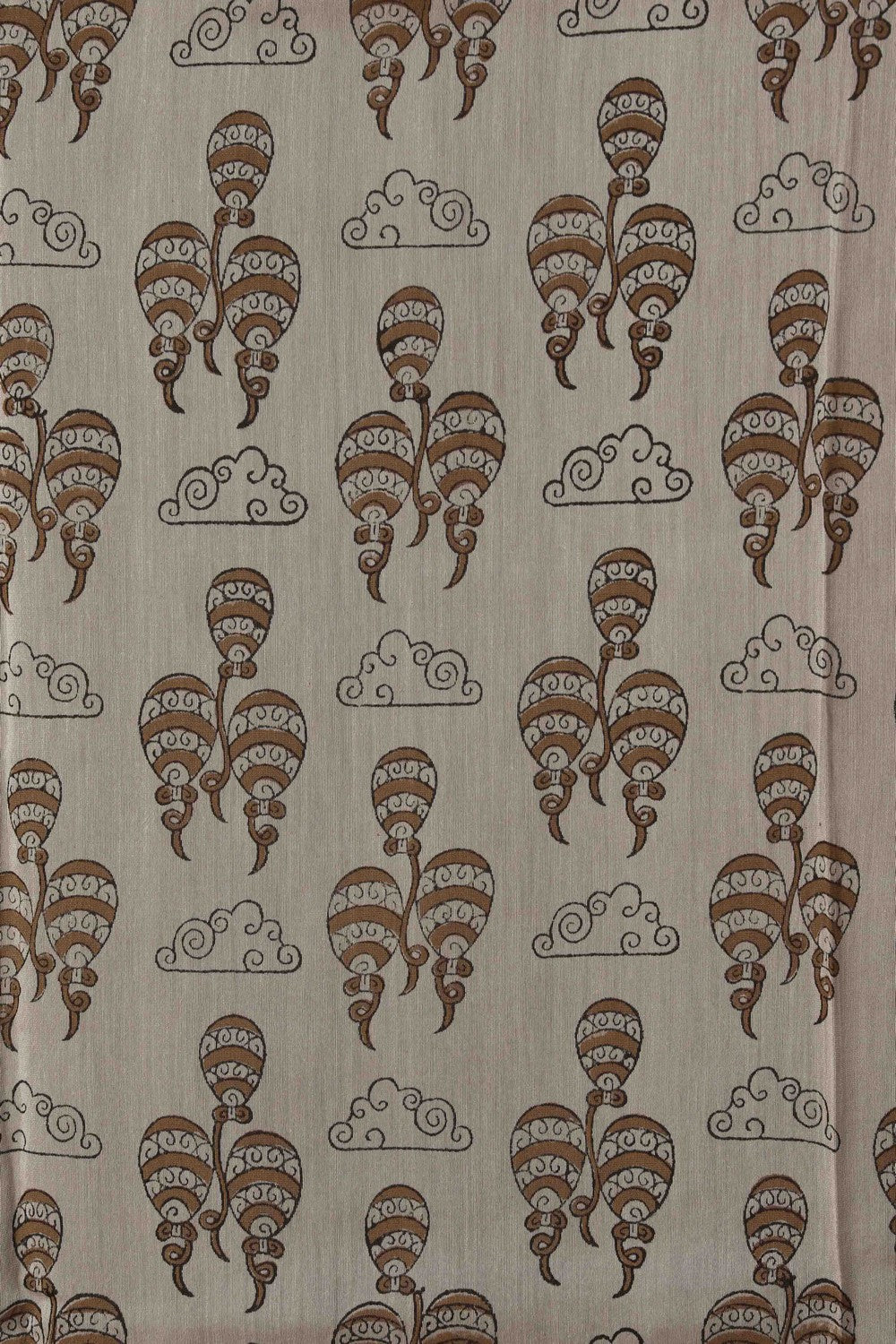 Image of Bagru block printed Chanderi Saree