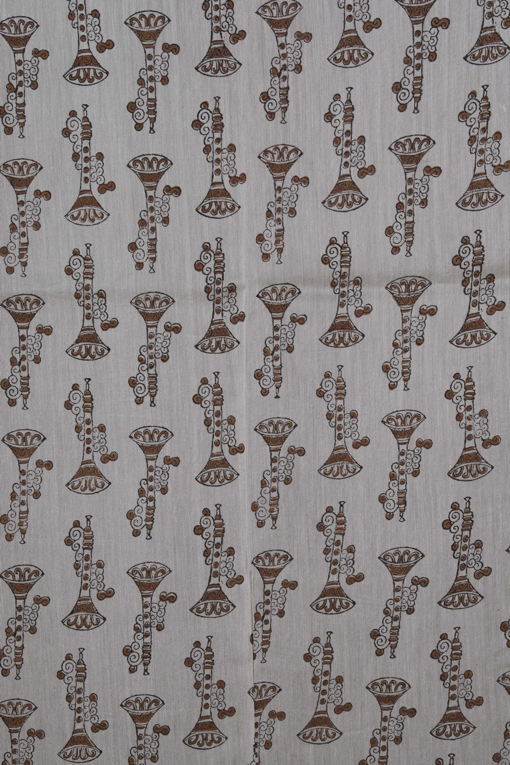 Image of Bagru block printed Chanderi Saree