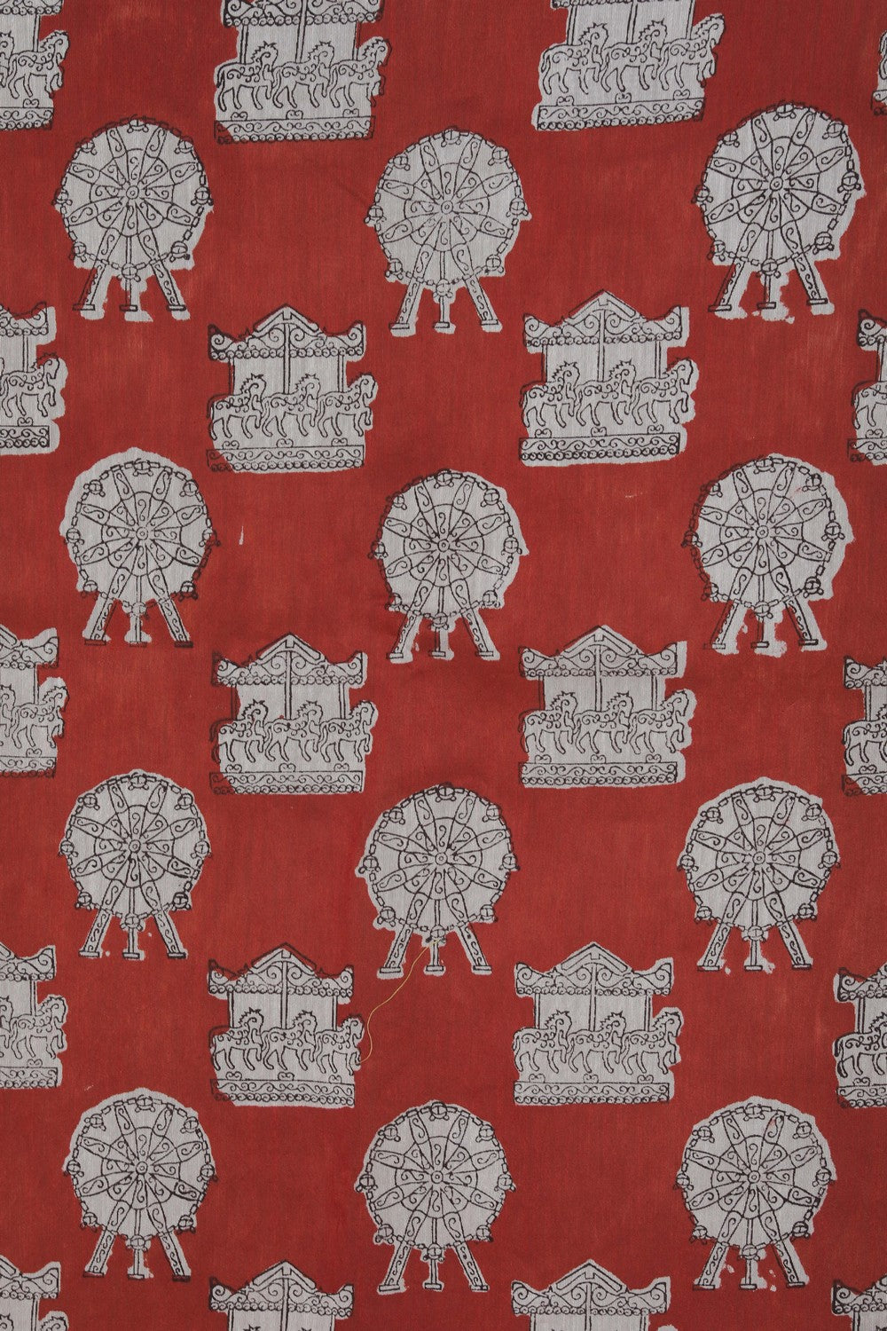 Image of Bagru block printed Chanderi Saree