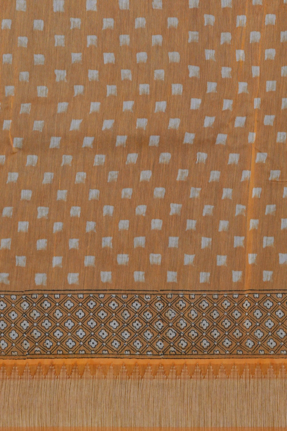 Image of Bagru block printed Chanderi Saree