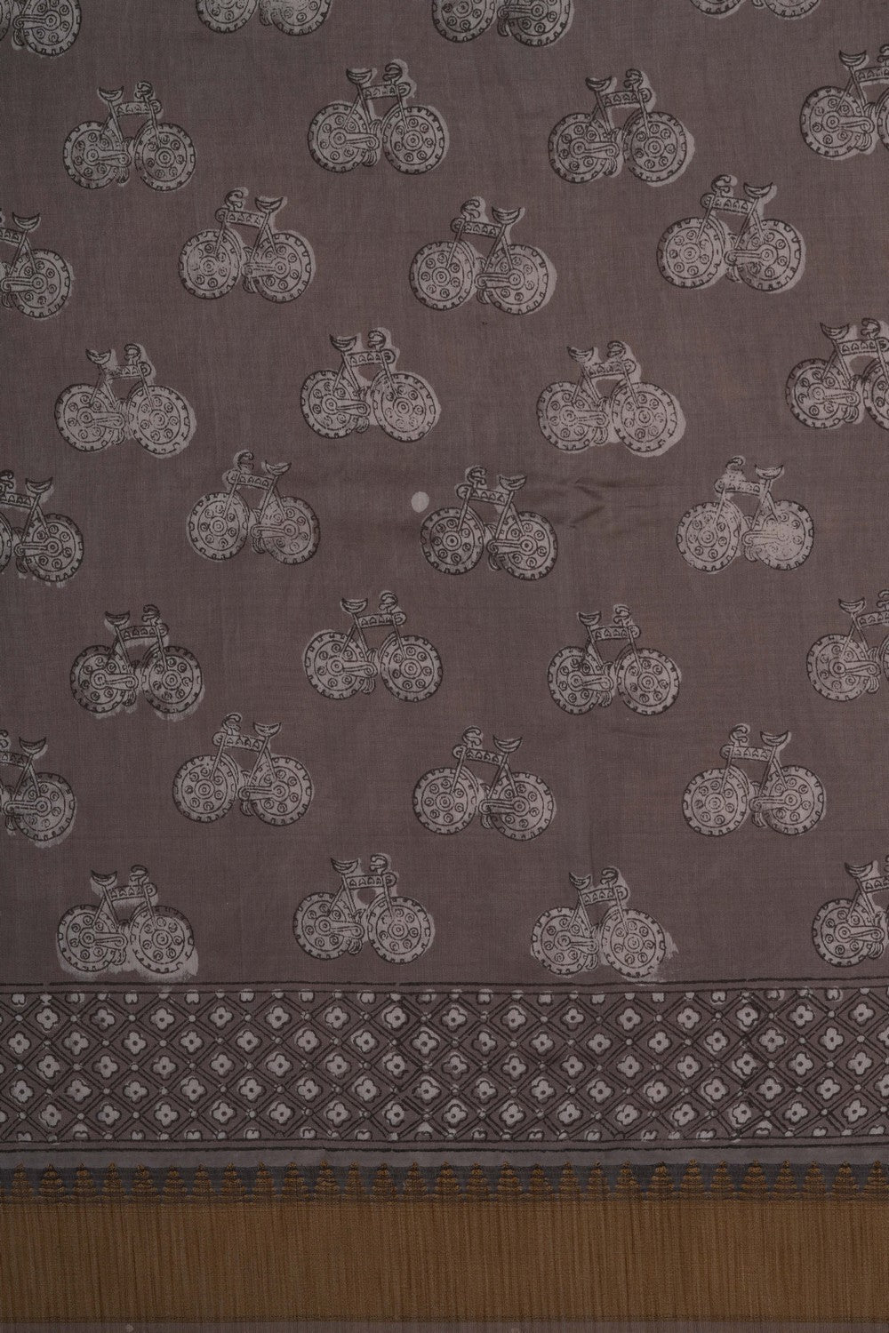 Image of Bagru block printed Chanderi Saree