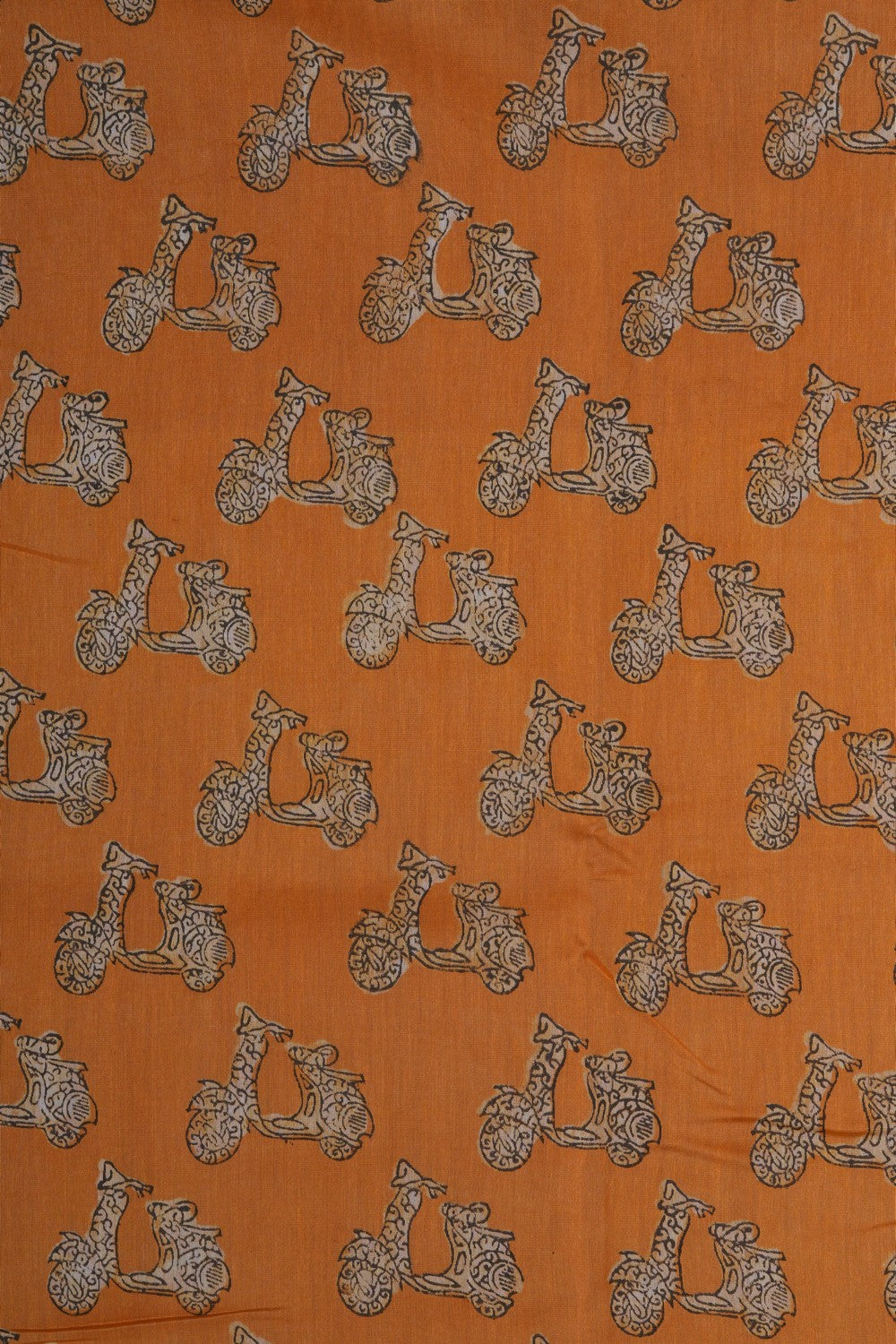 Image of Bagru block printed Chanderi Saree