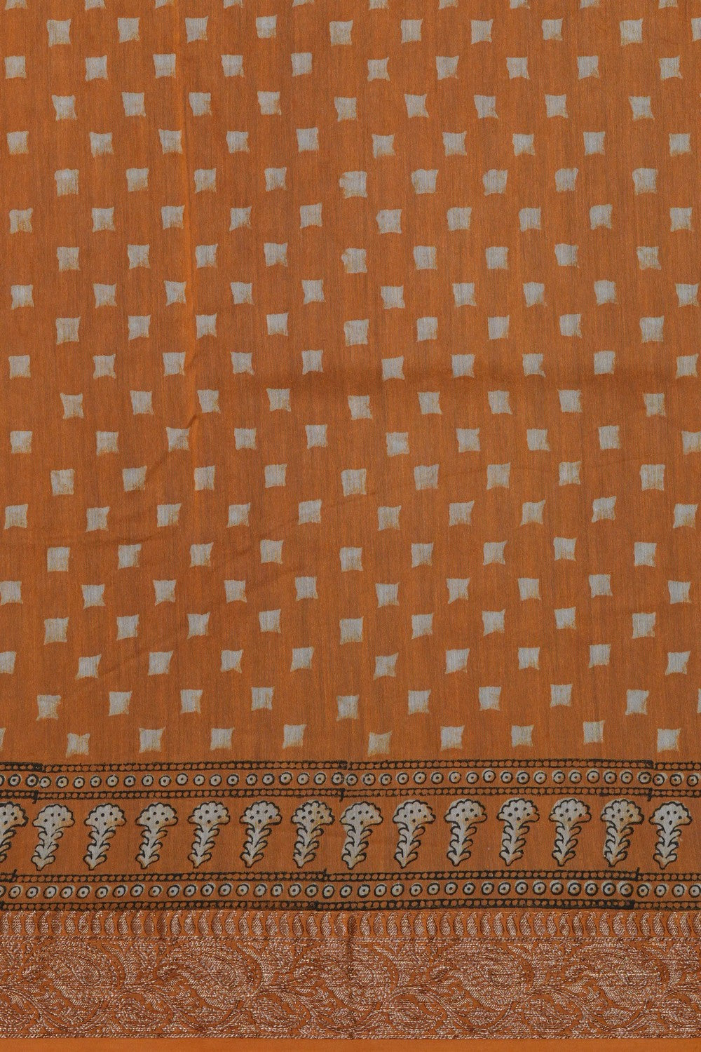 Image of Bagru block printed Chanderi Saree