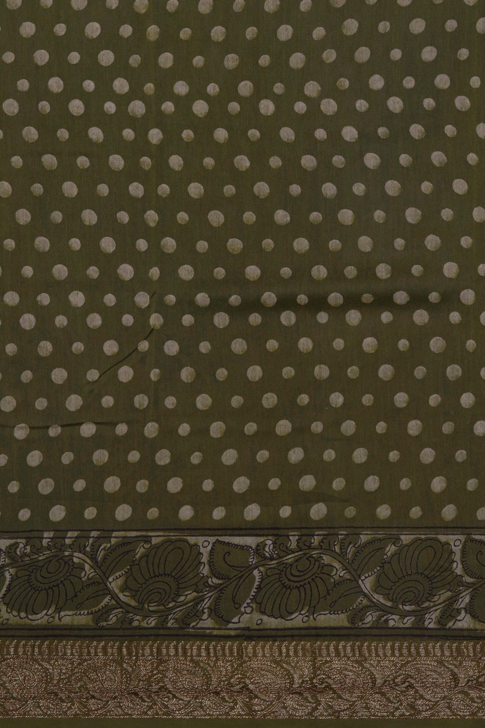 Image of Bagru block printed Chanderi Saree