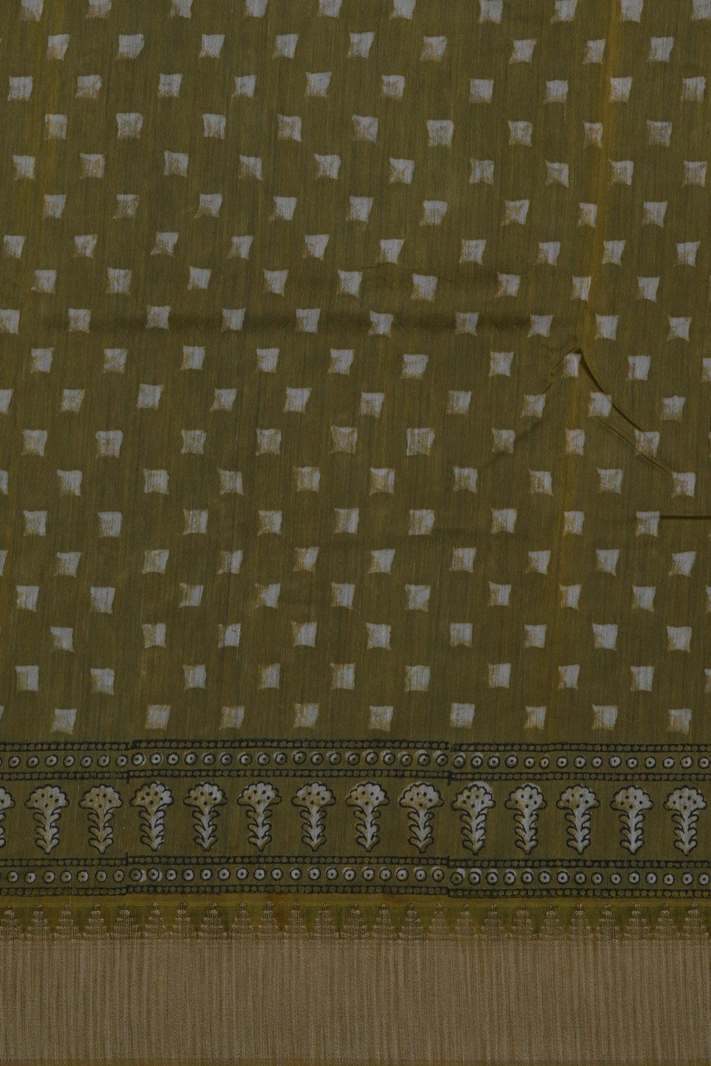 Image of Bagru block printed Chanderi Saree