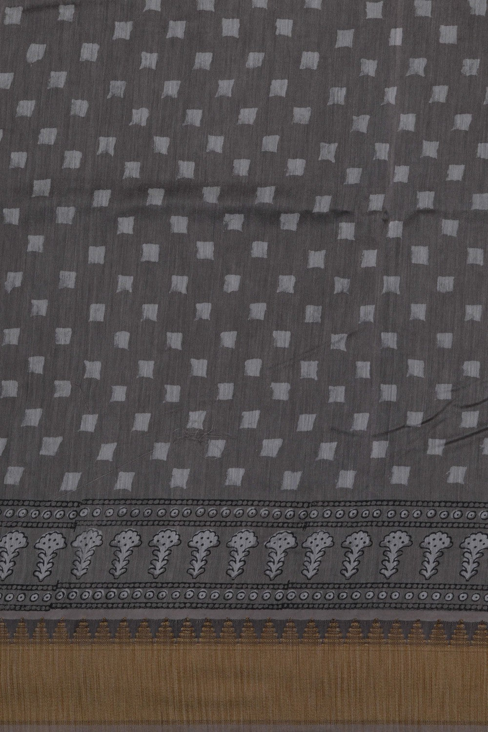 Image of Bagru block printed Chanderi Saree