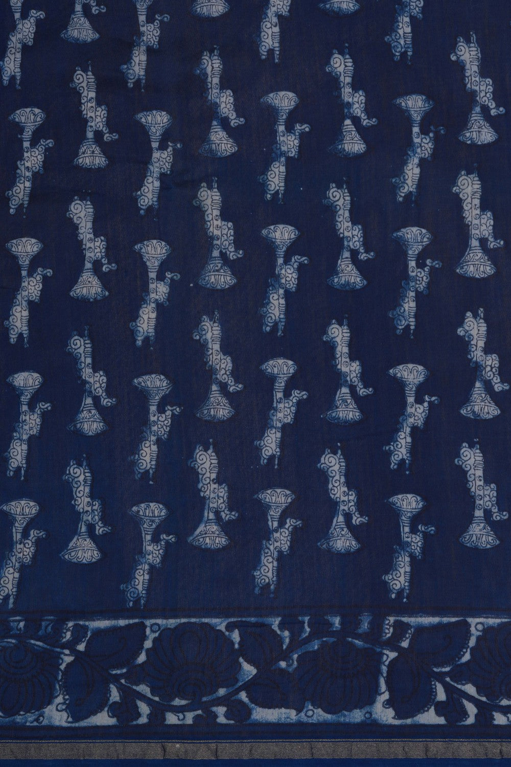 Image of Bagru block printed Chanderi Saree
