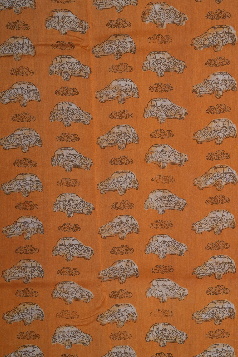 Image of Bagru block printed Chanderi Saree