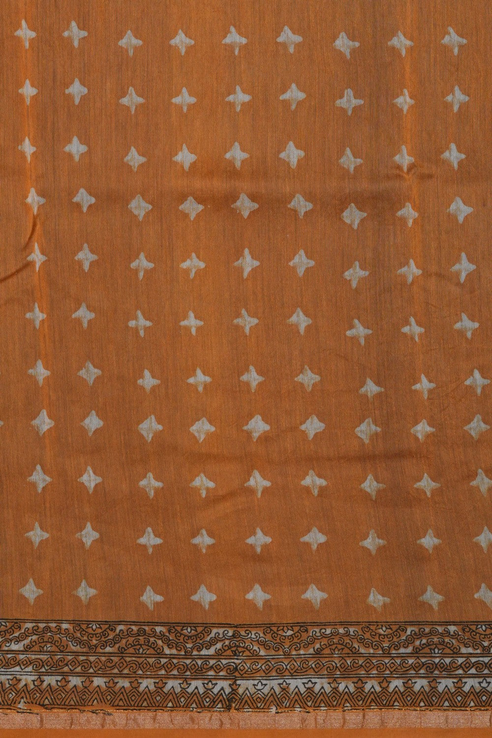 Image of Bagru block printed Chanderi Saree