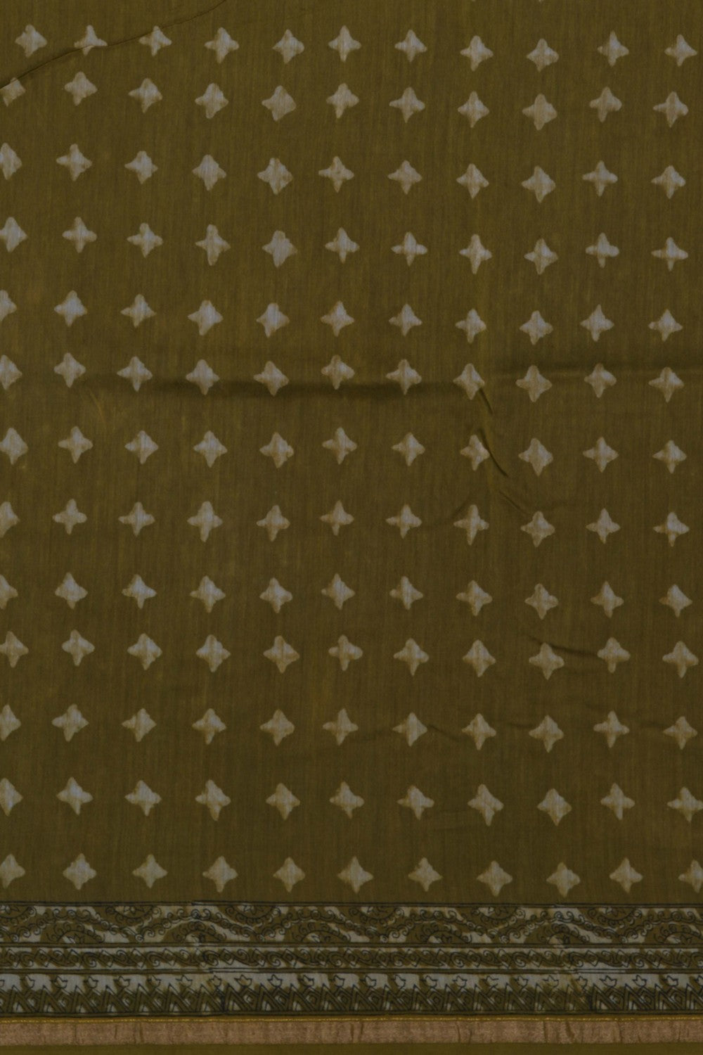 Image of Bagru block printed Chanderi Saree