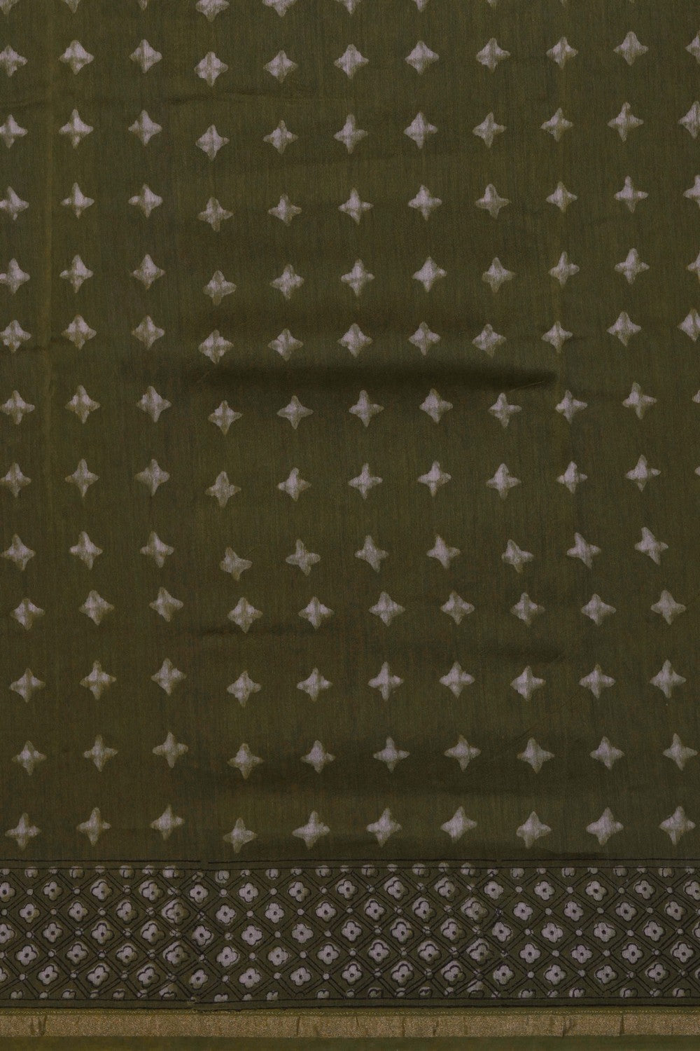 Image of Bagru block printed Chanderi Saree
