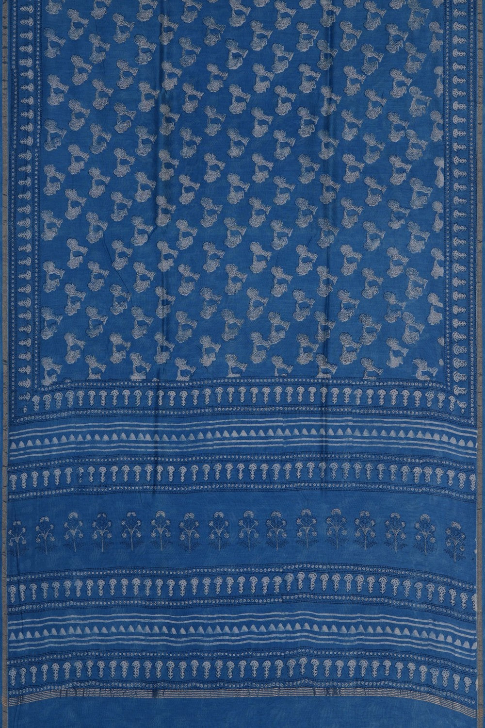 Image of Bagru block printed Chanderi Saree