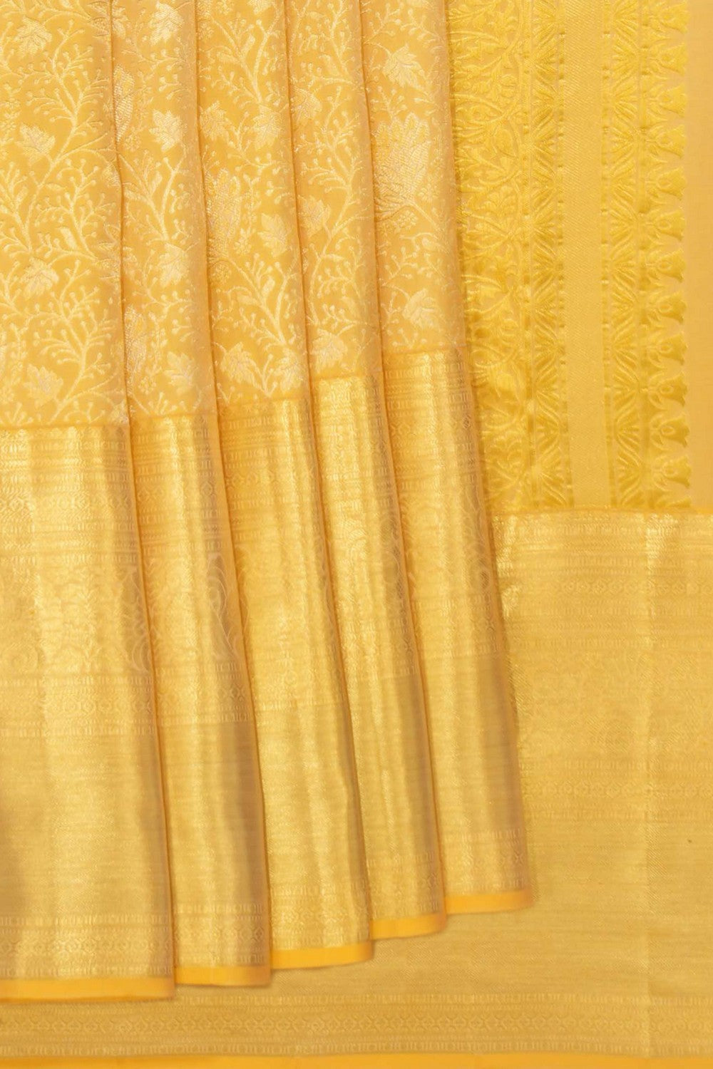 Kanchipattu Brocade Yellow Saree