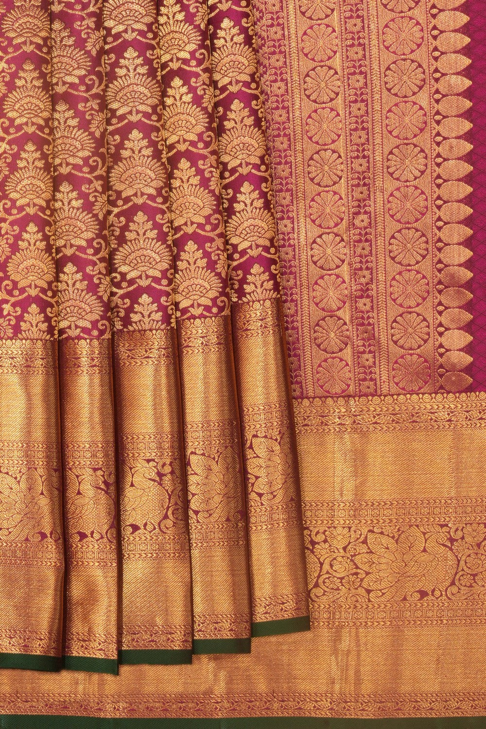 Kanchipattu Brocade Magenta Pink Saree