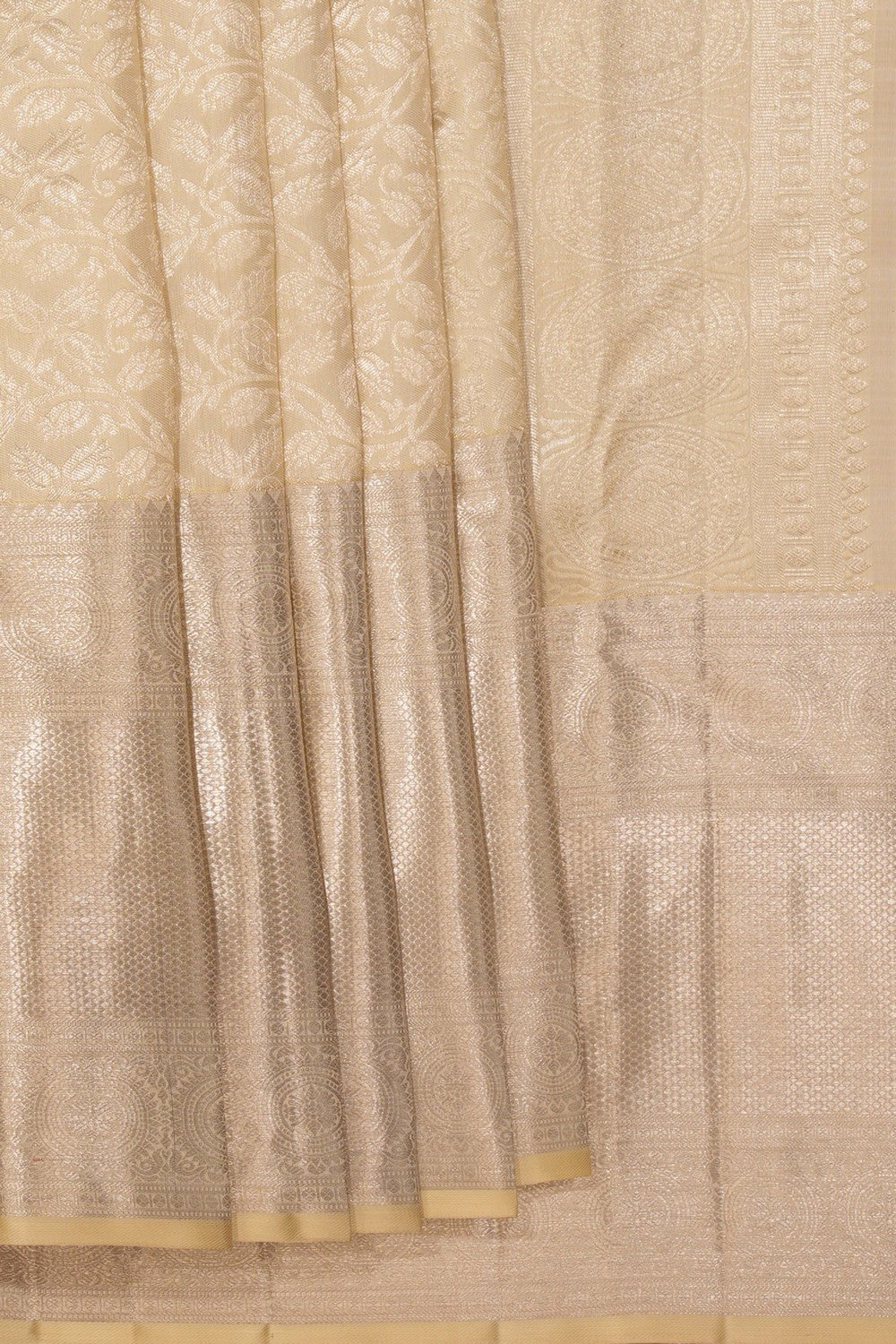 Kanchipattu Brocade Cream Saree