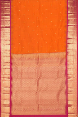 Image of Kanchipattu Kattam Orange Saree