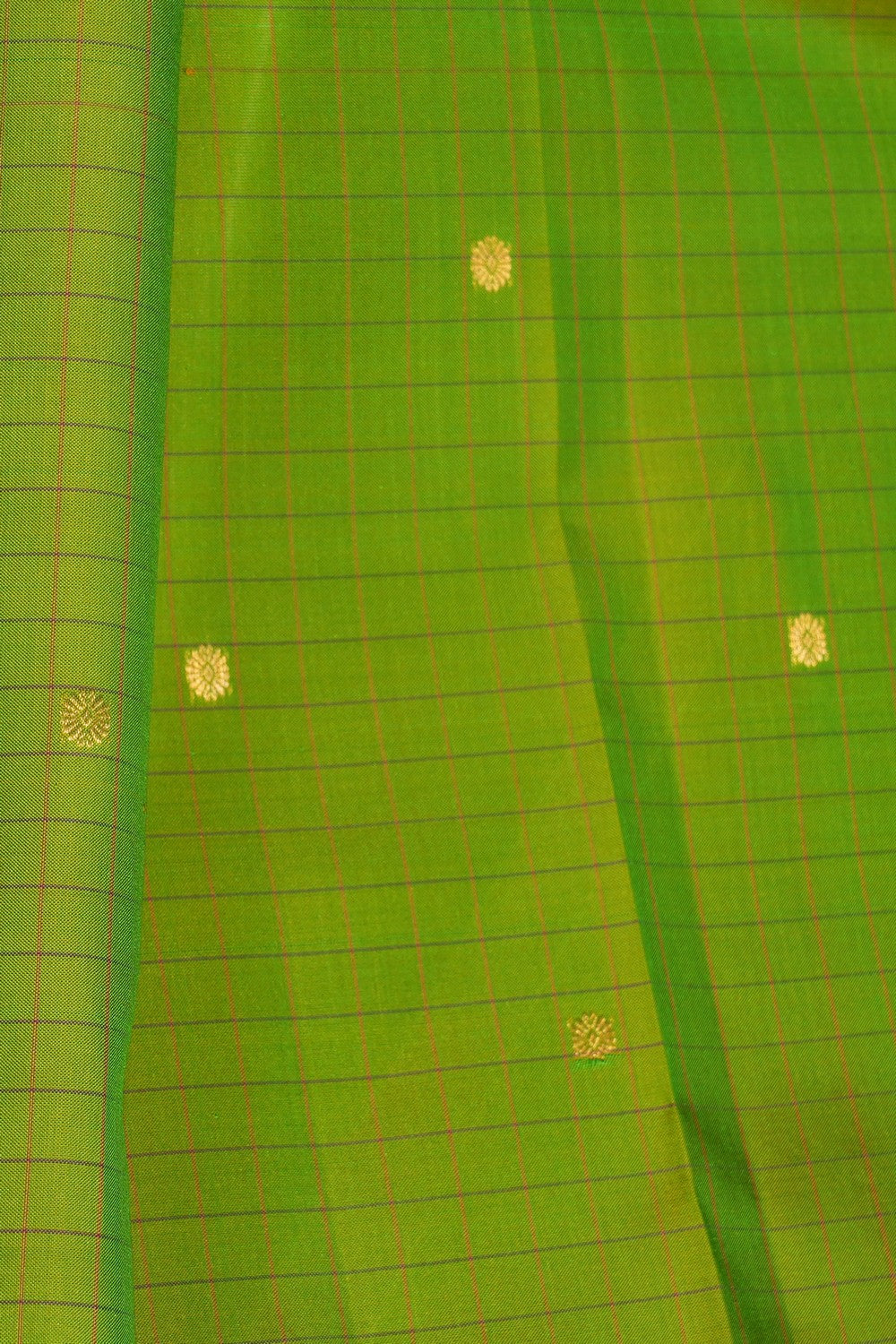 Kanchipattu Kattam Green Saree