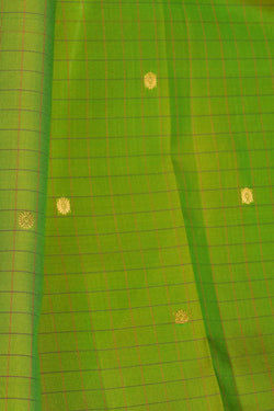 Image of Kanchipattu Kattam Green Saree