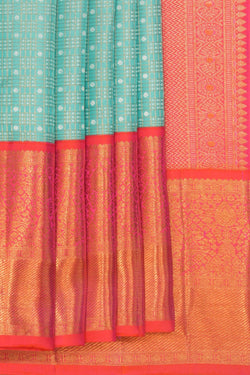 Image of Kanchipattu Kattam Sea Blue Saree