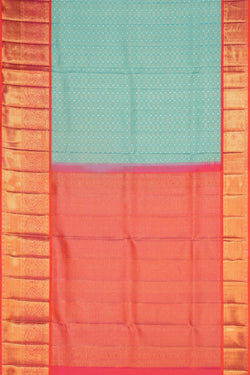 Image of Kanchipattu Kattam Sea Blue Saree