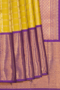 Image of Kanchipattu Kattam Spring Green Saree