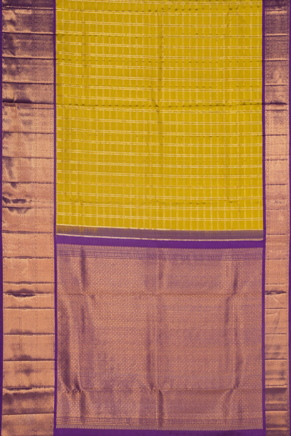 Image of Kanchipattu Kattam Spring Green Saree