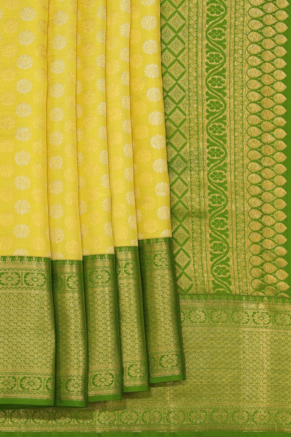 Kanchipattu Brocade Spring Green Saree