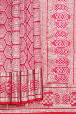 Image of Kanchipattu Brocade Pink Saree