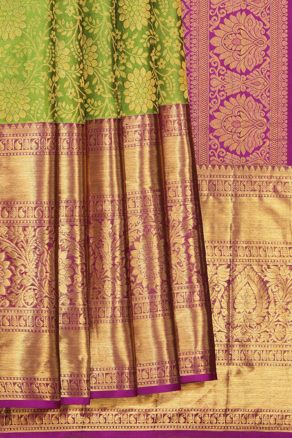 Kanchipattu Brocade Green Saree