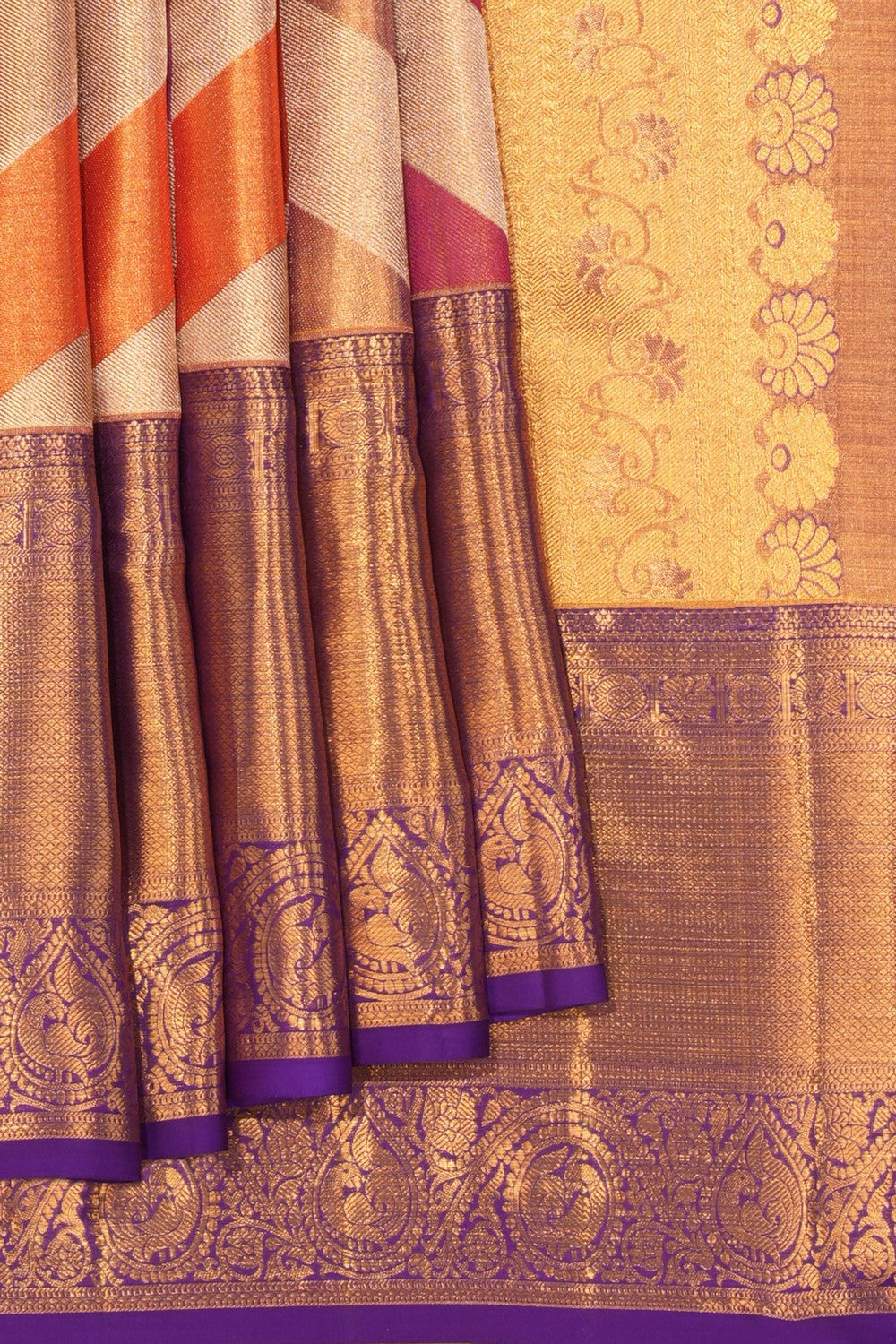 Kanchipattu Geometric Pattern Saree