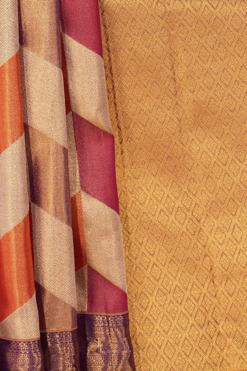 Kanchipattu Geometric Pattern Saree