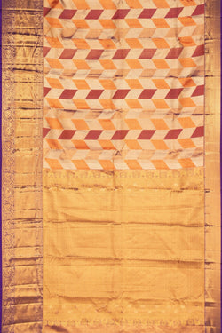 Image of Kanchipattu Geometric Pattern Saree