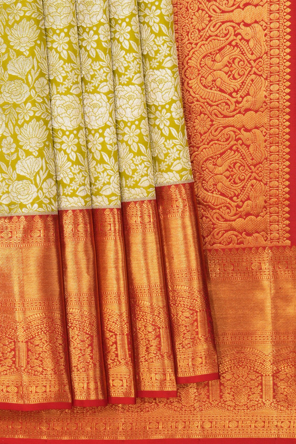 Kanchipattu Brocade Sage Green Saree