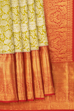 Image of Kanchipattu Brocade Sage Green Saree