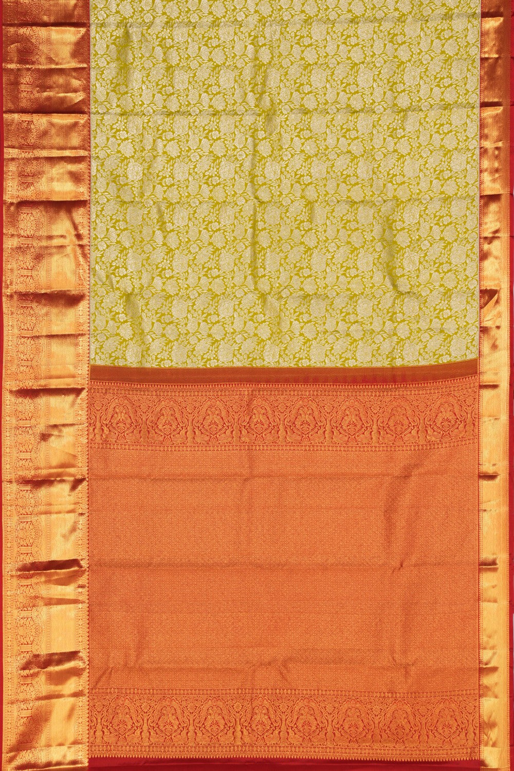 Kanchipattu Brocade Sage Green Saree