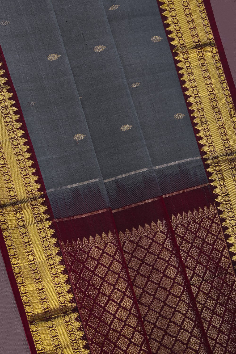 Image of Arani Silk Grey Saree