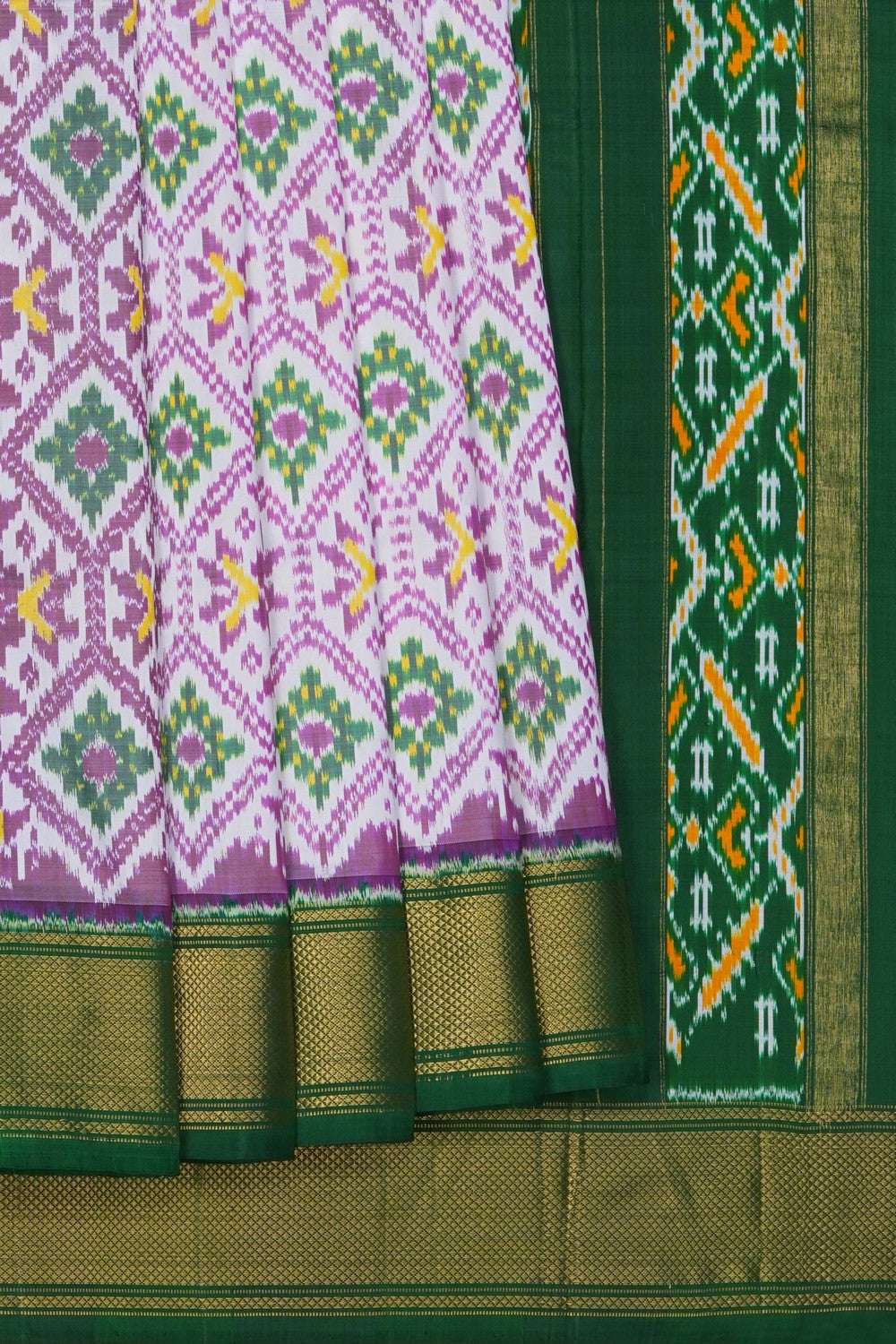 Image of Pochampally Ikat Silk Purple Saree