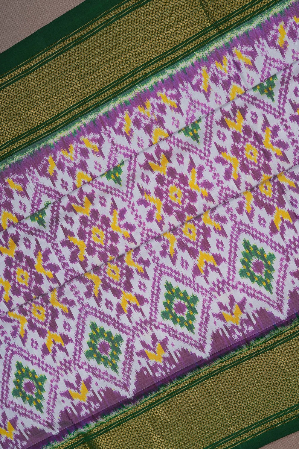 Image of Pochampally Ikat Silk Purple Saree