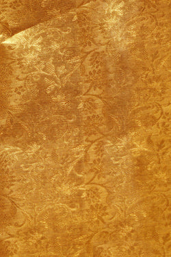 Image of Kanchipuram Silk Brocade Gold Saree