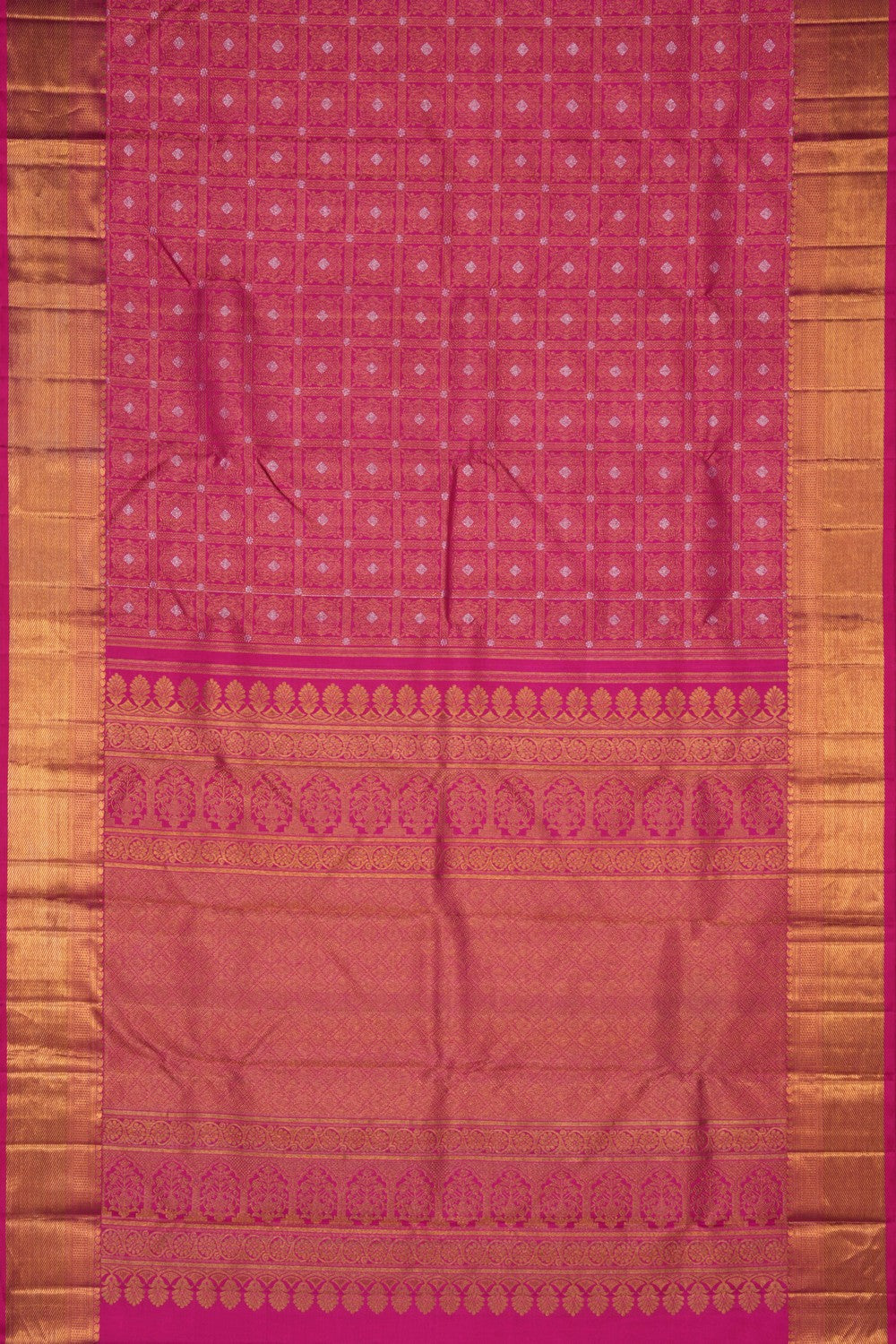 Image of Kanchipuram Brocade Pink Saree