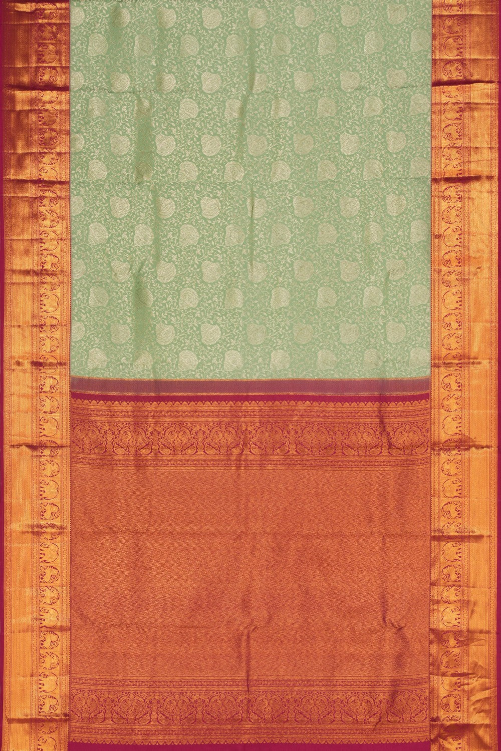 Kanchipattu Brocade Sage Green Saree