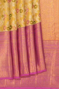 Image of Kanchipattu Tissue Brocade Gold Saree