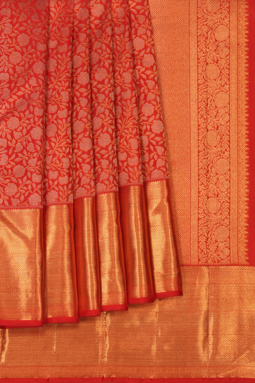 Kanchipattu Brocade Red Saree