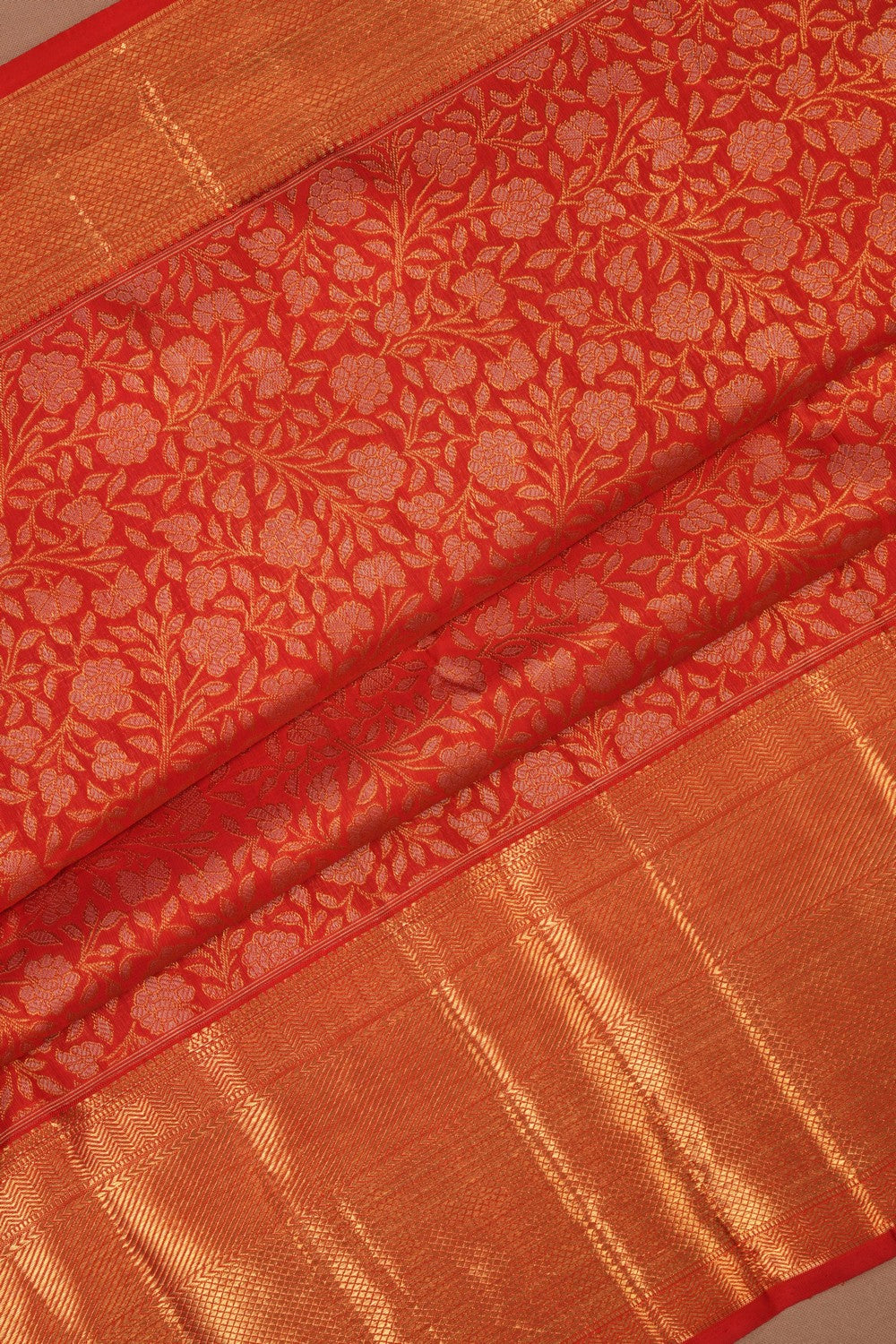 Kanchipattu Brocade Red Saree