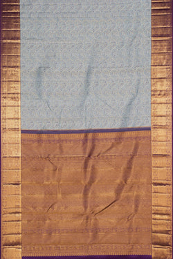 Image of Kanchipuram Silk Brocade Sky Blue Saree